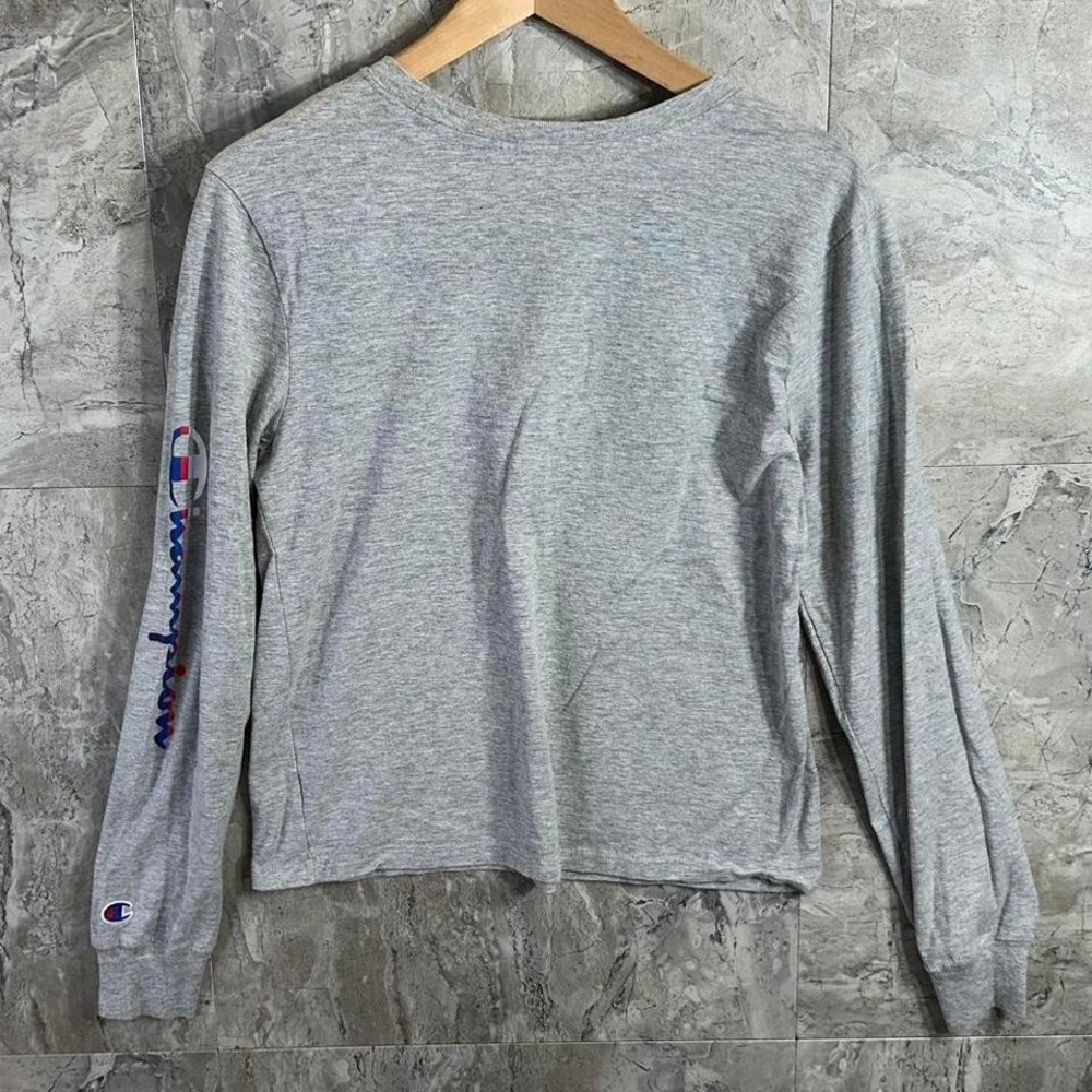 Champion grey long sleeve shirt with logo Size M #champion - Picture 4 of 6